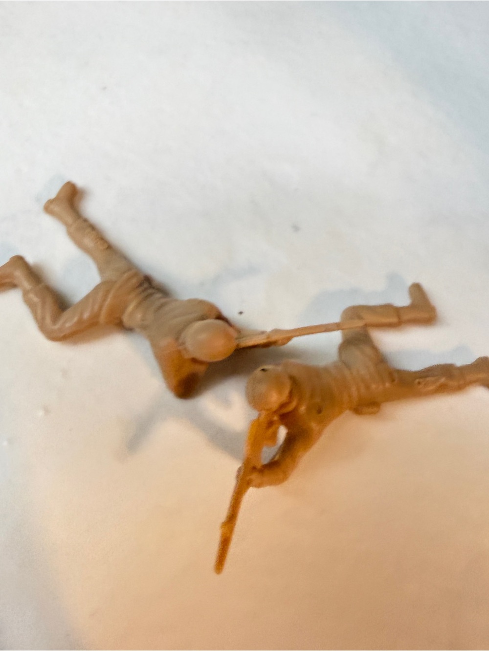 Vintage 1970s Beige Vietnam war Toy Soldier set of 2 army crawlers
